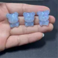 Colgantes de oso de resina brillante azul para joyería DIY collares y accesorios artesanales. - Azul