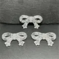Amuletos de lazo de cristal transparente agujero vertical cuentas de joyería DIY. - Blanco