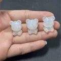 Colgantes de oso de resina con purpurina para joyería DIY y accesorios hechos a mano - Blanco