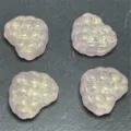 Pink glitter waffle heart vertical hole beads for DIY phone chains keychains jewelry making. - Light Pink