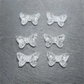 Cuentas de mariposa craqueladas acrílicas agujero vertical accesorios de joyería DIY - 13x22MM / Aprox 500 Pcs / Blanco