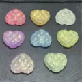 Cuentas de corazon con patron de gofre para joyeria DIY, componentes de resina. - Mezcla Aleatoria