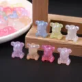 Cuentas de oso acrílico brillo efecto sirena agujero vertical joyería accesorios DIY. - Colores Mezclados al Azar