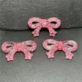 Abalorios de lazo de cristal rosa dijes DIY accesorios de resina transparente para movil - Rosa rojo