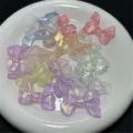 Cuentas de lazo de acrilico transparente colorido con purpurina dorada para joyeria bricolaje. - Mezcla Aleatoria