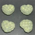 Luminous gold powder waffle heart beads for DIY jewelry, phone chains, and keychains crafting. - Light Green