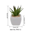 Mini ceramic pot artificial succulent plant bonsai for home room decoration white style - Small Square Pot + African Aloe Green