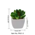 Mini artificial succulent plant in white ceramic pot, small potted bonsai decor for home - Small Square Pot + Happy Lotus