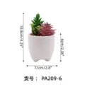 Planta suculenta artificial en maceta de cerámica blanca, decoración ideal de escritorio. - PA209-6
