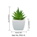 Kunstmatige vetplant in witte keramische pot voor prachtige interieurdecoratie thuis. - Kleine vierkante pot + Vijflagige aloë groen