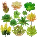 Set de plantas suculentas artificiales plantas verdes falsas decoración de pared - TA01