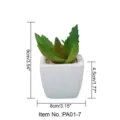 Kunstmatige vetplant in witte keramische pot voor bureau en mooie huisdecoratie artikelen. - Kleine vierkante pot + Stekelige aloë
