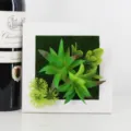 Pianta succulenta artificiale da parete cornice quadrata bianca decorazione ornamento - Modello 106A