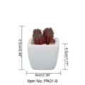 Mini kunstmatige vetplant in witte keramische vierkante pot voor huisdecoratie en kantoor. - Kleine vierkante pot + Paarse enkele kleine cactus * 4