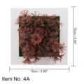 Cornice da parete per piante artificiali con fogliame rosso brillante e muschio verde. - Modello 4A
