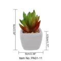 Kunstmatige vetplant in witte keramische pot woondecoratie bureaublad ornament groen - Kleine vierkante pot + Tianshan sneeuwlotus oranje