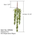 Pianta pendente artificiale di perle succulente, materiale PVC resistente, decoro per casa - DR082