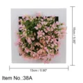 Artificial plant wall hanging frame with pink flowers, 15x15cm home decor wall art display. - Style 38A