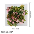 Artificial plant wall hanging photo frame with pink berries simulation flower decor 15x15cm - Style 39A