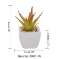 Kunstmatige kleine vetplant in vierkante witte keramische pot voor huisdecoratie - Kleine vierkante pot + Afrikaanse aloë oranje