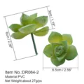 Planta suculenta artificial PVC mini bonsái adorno de escritorio cabeza de flor falsa. - Planta Suculenta (DR064-2)