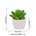 Mini kunstmatige vetplant in witte keramische pot voor huisdecoratie en bureaudesplay. - Kleine vierkante pot + Nieuwe Lotus Groen