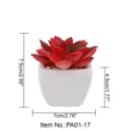 Kleine kunstmatige vetplant in witte keramische pot, perfect voor huisdecoratie. - Kleine vierkante pot + Nieuwe Lotus Rood