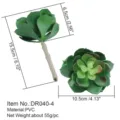 Testa di fiore grasso succulenta verde artificiale PVC Pianta finta Decorazione fai da te - DR040-4