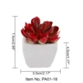 Kunstmatige vetplant in een mooie witte keramische pot voor sfeervolle huisdecoratie. - Kleine vierkante pot + Gelukkige lotus Rood