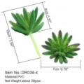 Testa di pianta succulenta artificiale in PVC verde accessorio composizione floreale 4cm. - DR039-4