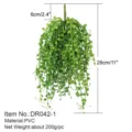 Pianta artificiale appesa succulenta catena di perle verde PVC decorazione casa 28cm - DR042-1