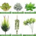 Conjunto de plantas suculentas artificiales, varias variantes verdes para decoracion del hogar. - TA22