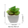 Mini kunstmatige vetplant in witte vierkante pot huisdecoratie bureaublad ornament - Kleine vierkante pot + Da Hejin Groen