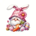 Adorno colgante de coche de acrílico de gnomo de conejo de Pascua, decoración floral. - Estilo 3
