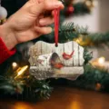 Ornement suspendu sapin Noël acrylique rustique cardinal décor maison pendentif plat cadeau - Style 5
