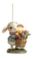Easter cute lamb holding basket hanging pendant for car rearview mirror and holiday home decor. - Easter Little Lamb