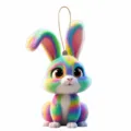 Schattig regenboog konijn auto hangende ornament acryl plat hangend voor feestdagen decor - Stijl 3