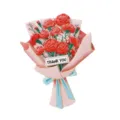 Acrylic flower bouquet car vent clip aromatherapy detail view, cute floral design. - Pink Rose Bouquet