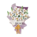 Acrylic lily bouquet car air vent clip cute floral aromatherapy decor for car interior - White Lily Bouquet
