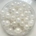 Perles acryliques blanc gelee macaron trou droit perles en vrac DIY collier bracelet accessoire - 8mm/Env 1800pcs / Blanc Transparent Dégradé