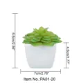 Mini kunstmatige vetplant in witte keramische pot met afmetingen voor thuisdecoratie - Kleine vierkante pot + Guanyin Lotus