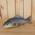 High simulation PU fish toy soft tactile marine aquarium decoration photography prop grey - Grey Tone