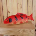 Simulation PU fish toy, realistic red and black koi carp model for aquarium and decor. - Red and Black Mottled