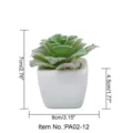 Mini kunstmatige vetplant in witte keramische pot, kleine decoratieve groene plant variant. - Kleine vierkante pot + Woestijnkool groen