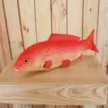 Simulation PU fish model for aquarium decoration and photography props, realistic red fish toy. - Red and White Gradient