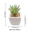 Mini witte vierkante kunstmatige vetplant in keramische pot voor bureauhuisdecoratie - Kleine vierkante pot + Geklokte kleine dennenmator Groen