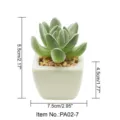 Mini witte vierkante kunstmatige vetplanten pot desktop ornament cadeau 1stk. - Kleine vierkante pot + Geklokte cactusvinger
