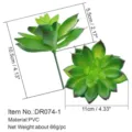 Testa di pianta succulenta artificiale verde accessorio floreale DIY materiale PVC realistico. - DR074-1