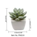 Mini witte vierkante kunstmatige vetplant potplant bureau decoratie foto rekwisiet - Kleine vierkante pot + Geklokte smaragdbloem