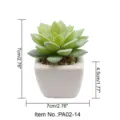Mini kunstmatige vetplant in witte keramische pot voor bureau decoratie thuis woonkamer - Kleine vierkante pot + Geklokte grote nieuwe lotus Groen